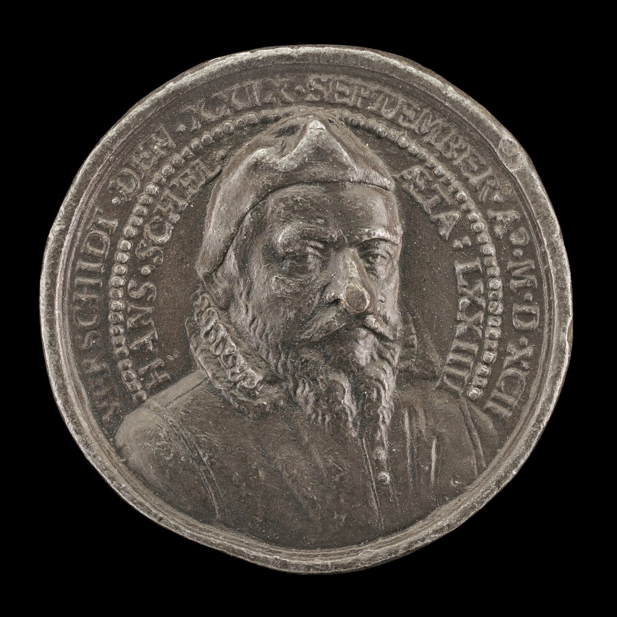 هانز شيل ، 1518-1592 ، أرستقراطي نورمبرغ [الوجه] ، 1592. بواسطة ماثيو كارل