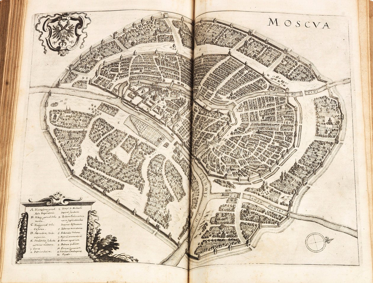خريطة موسكو. من: Newe Archontologia cosmica بقلم يوهان لودفيج جوتفريد ، 1646. بواسطة ماتيوس الأكبر ميريان