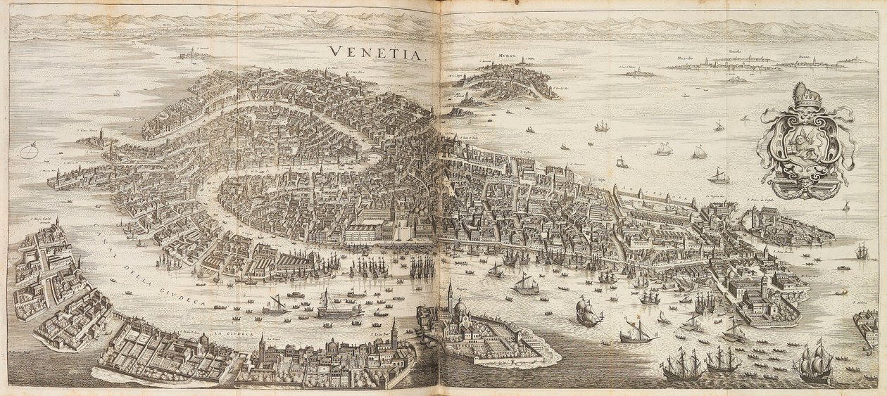 بانوراما البندقية. من Newe Archontologia Cosmica بقلم يوهان لودفيج جوتفريد ، 1646. بواسطة ماتيوس الأكبر ميريان