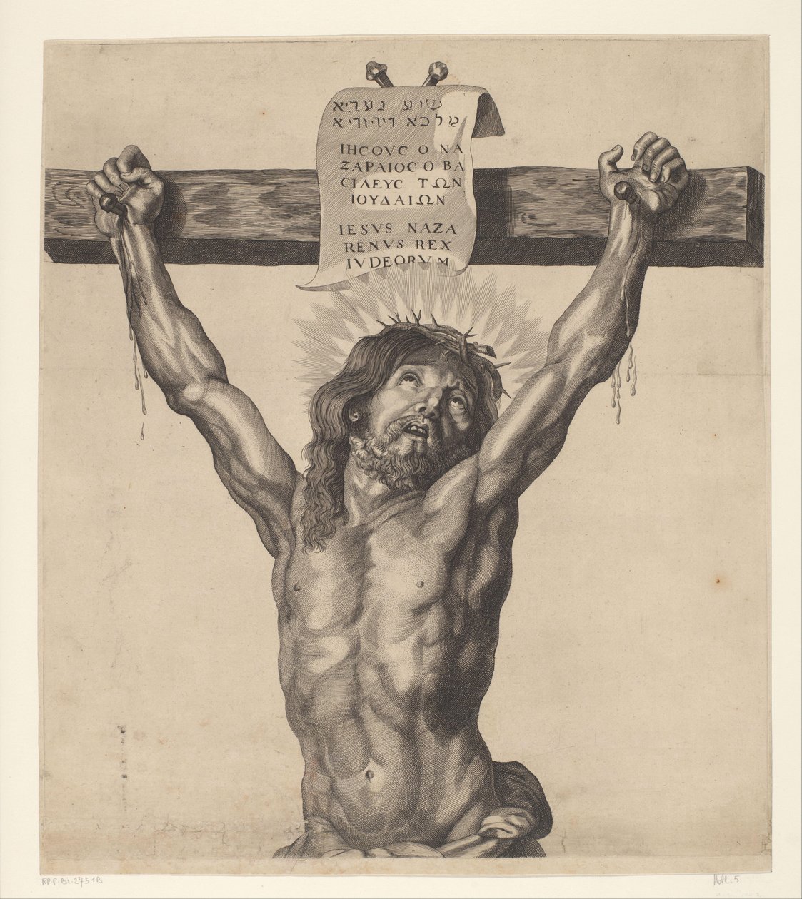 المسيح على الصليب سلسلة Ecce Homo والمسيح المصلوب ومريم العذراء ويوحنا الإنجيلي (عنوان السلسلة) بواسطة ماتيوس بوريكينز