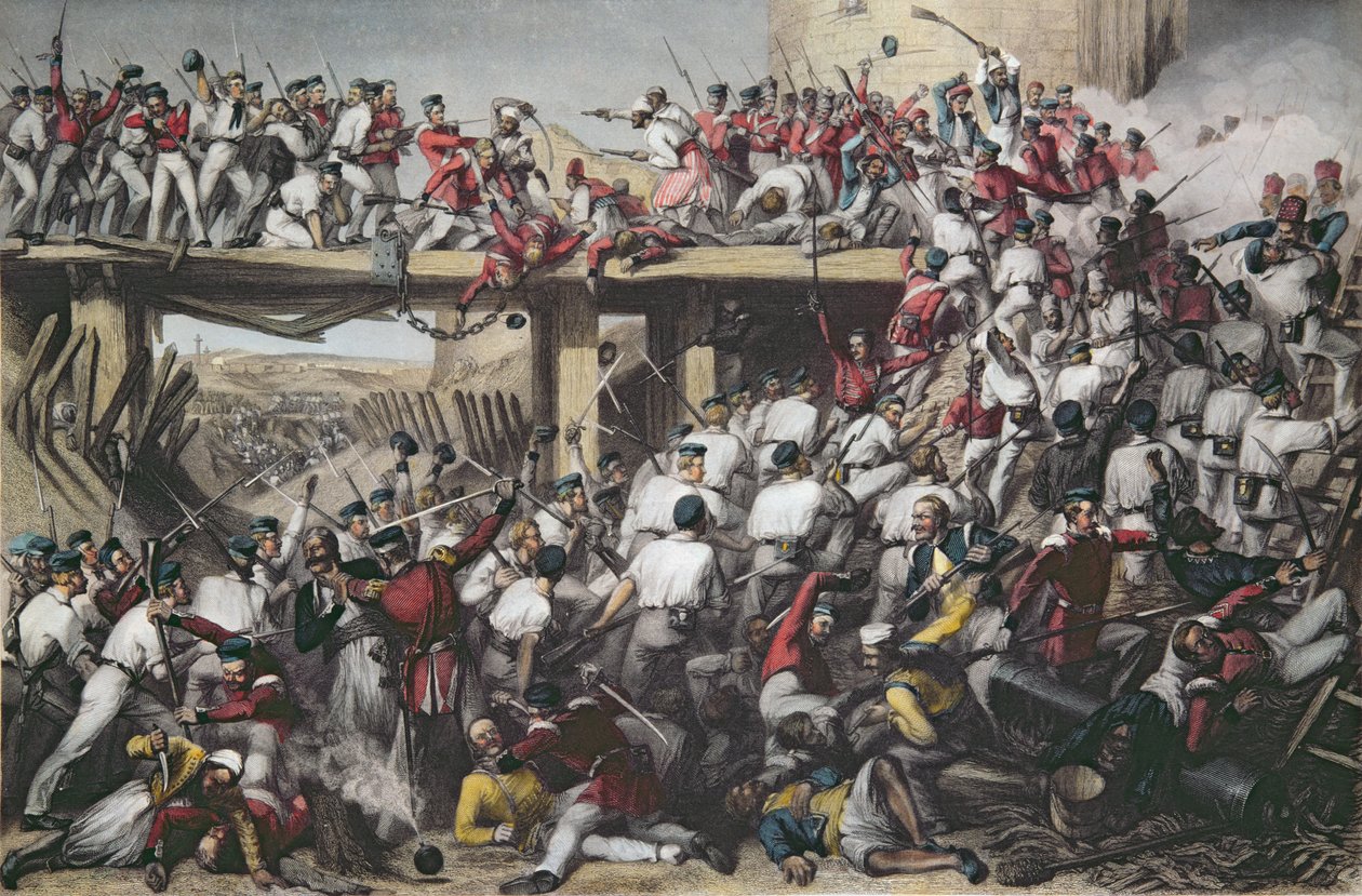 اقتحام دلهي ، منقوش من قبل TH Sherratt ، نشرته شركة لندن للطباعة والنشر ، أغسطس 1859 (نقش الألوان) بواسطة ماثيو سمرفيل مورغان