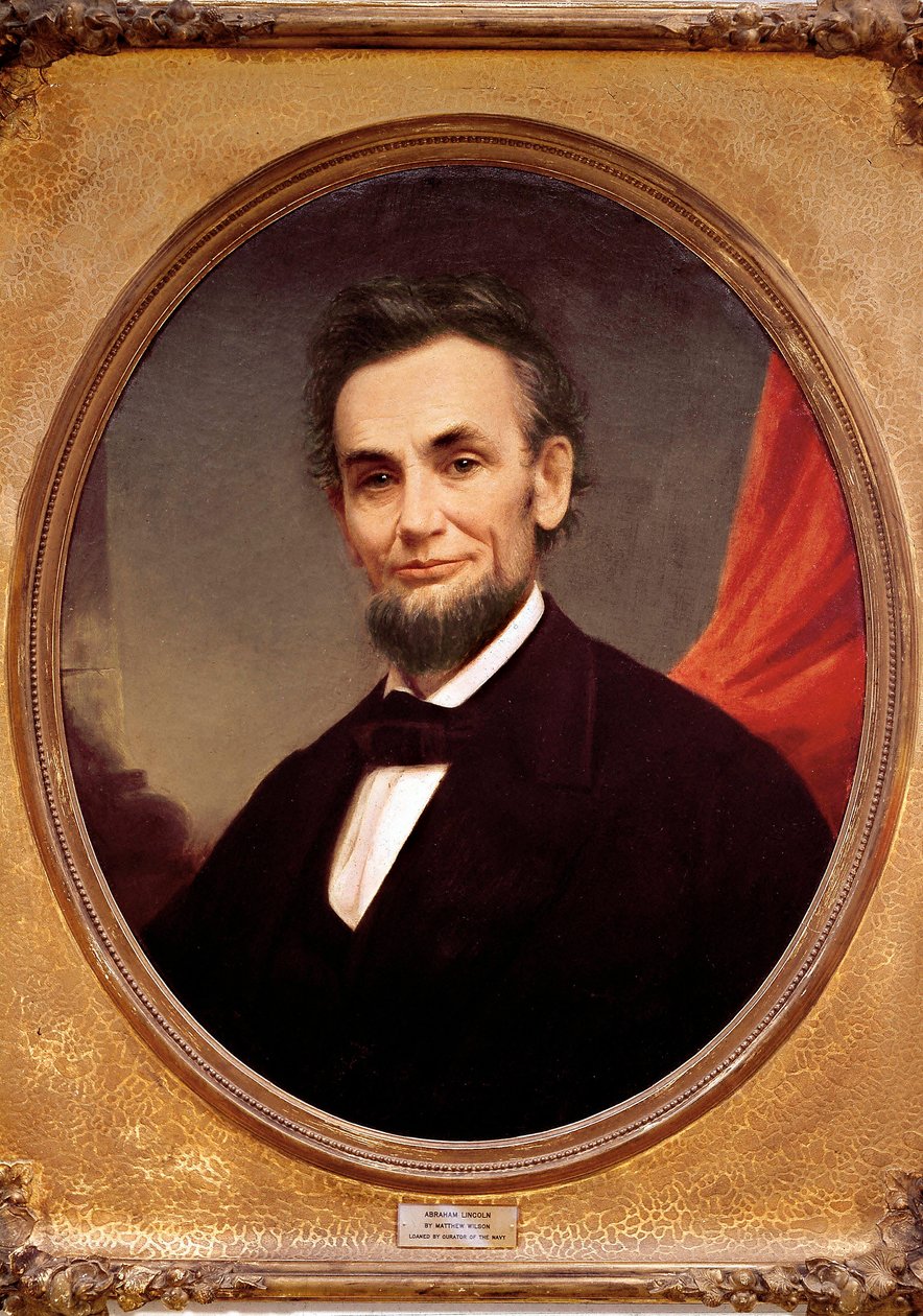 صورة شخصية للرئيس الأمريكي أبراهام لينكولن (1809-1865) بواسطة ماثيو ويلسون