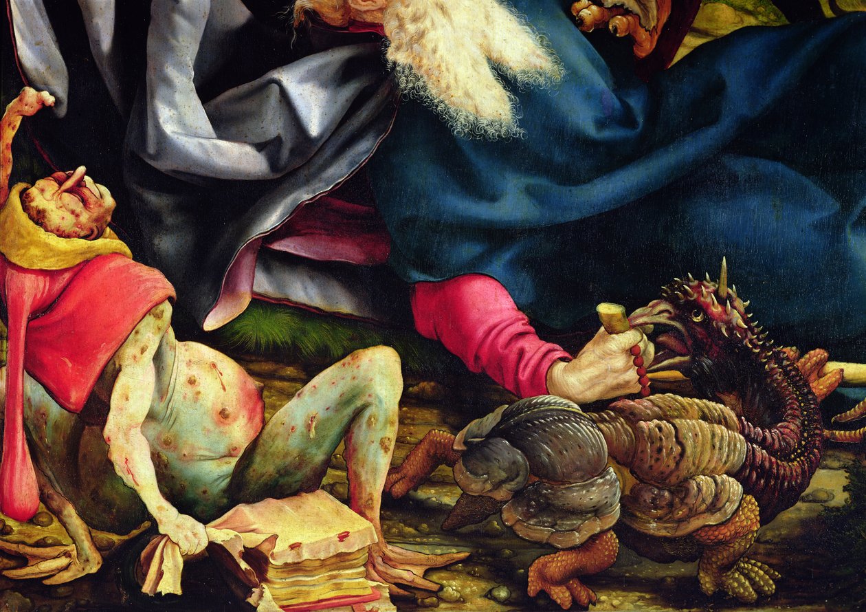 تفاصيل إغراء القديس أنتوني من المذبح Isenheim ، c.1512-16 زيت على لوحة بواسطة ماتياس جرونوالد