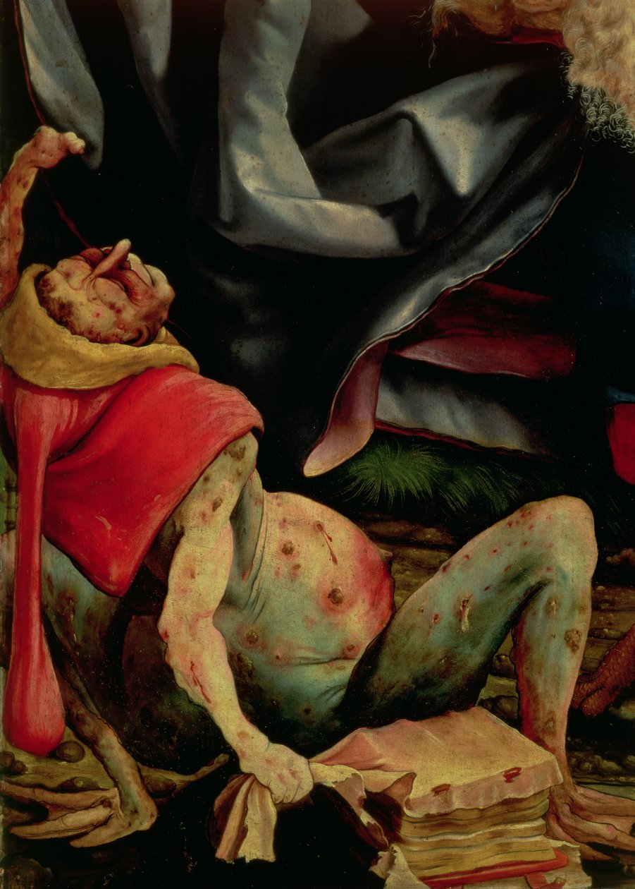 معاناة الرجل ، التفاصيل من الجزء الخلفي من Isenheim Altarpiece ، c.1510-15 بواسطة ماتياس جرونوالد