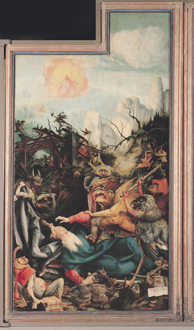 Isenheim Altarpiece. الجناح الأيمن: إغراء القديس أنطونيوس بواسطة ماتياس جرونوالد