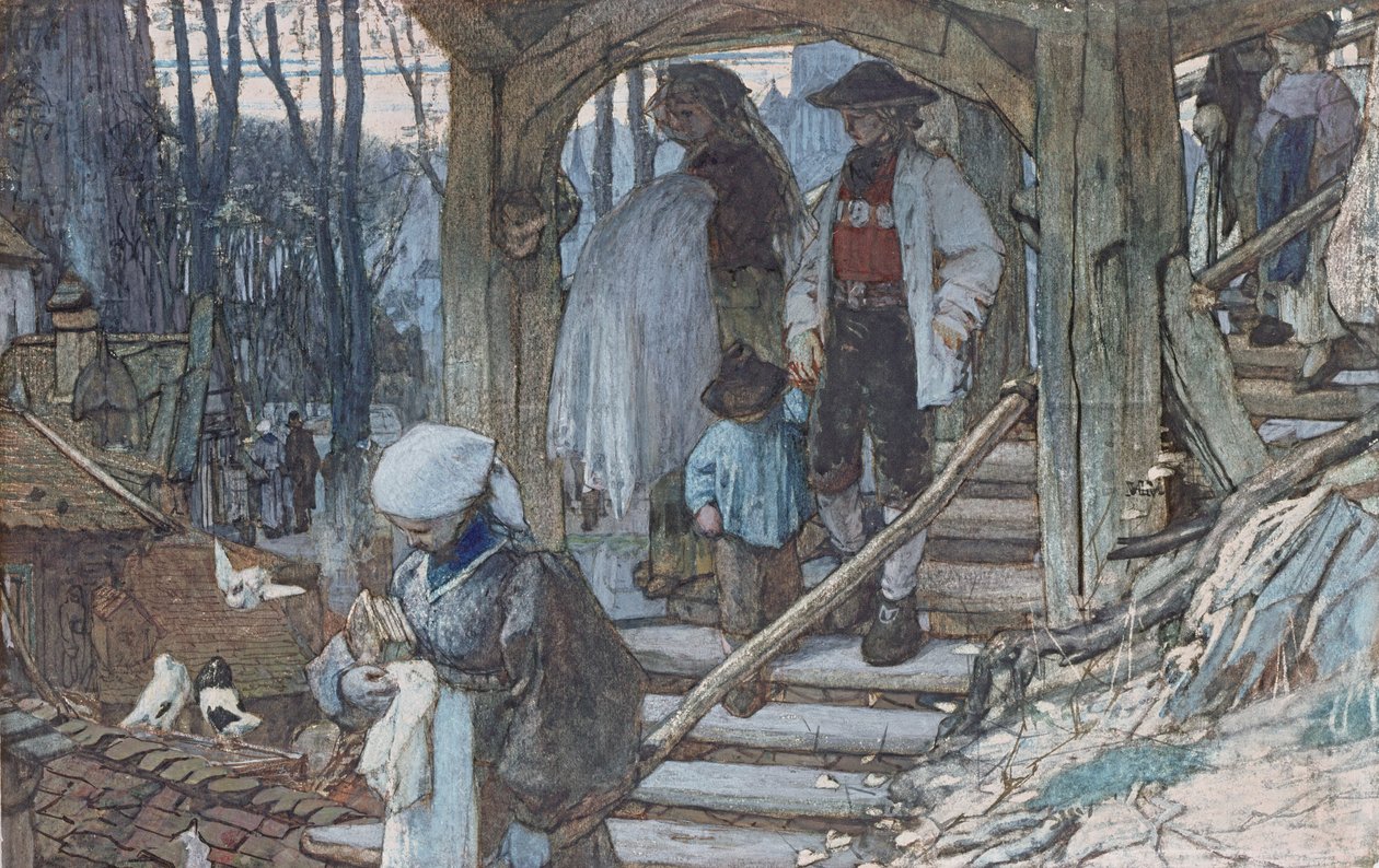 بوابة التعميد في لوزان ، c.1861 (المرحاض والجواش) بواسطة ماتيس ماريس