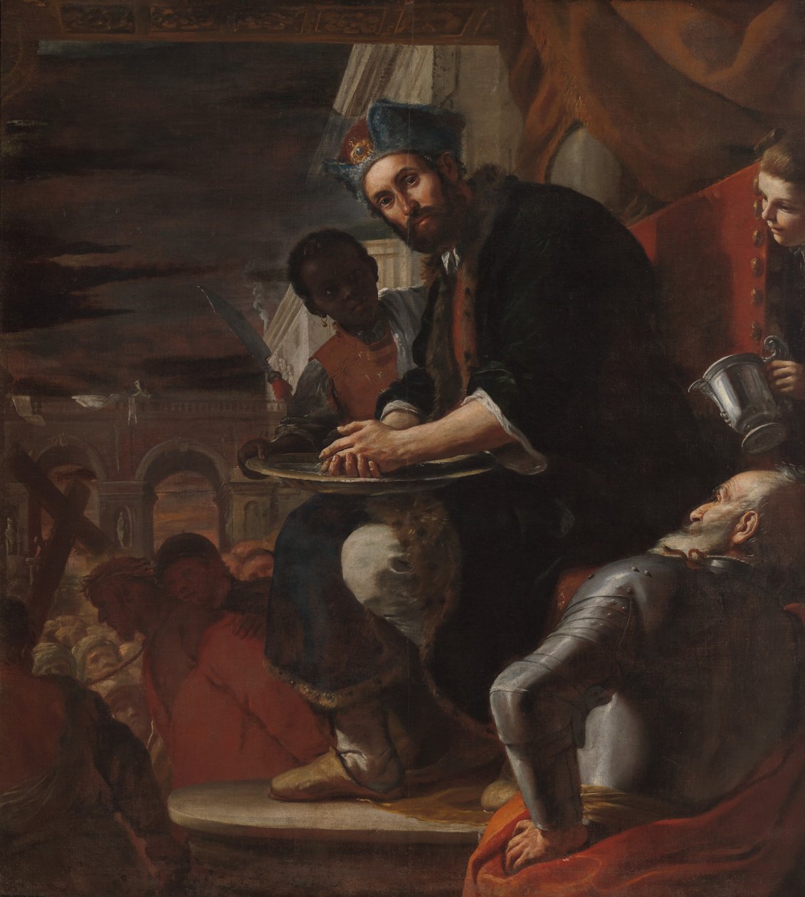 بيلاطس يغسل يديه ، 1663. بواسطة ماتيا بريتي