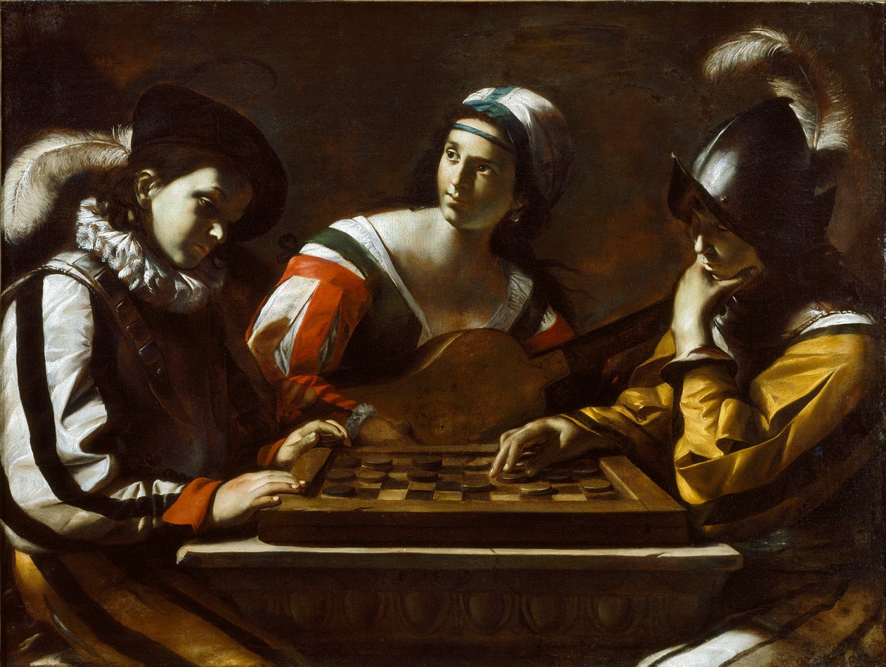 لعبة المسودات ، 1630s بواسطة ماتيا بريتي