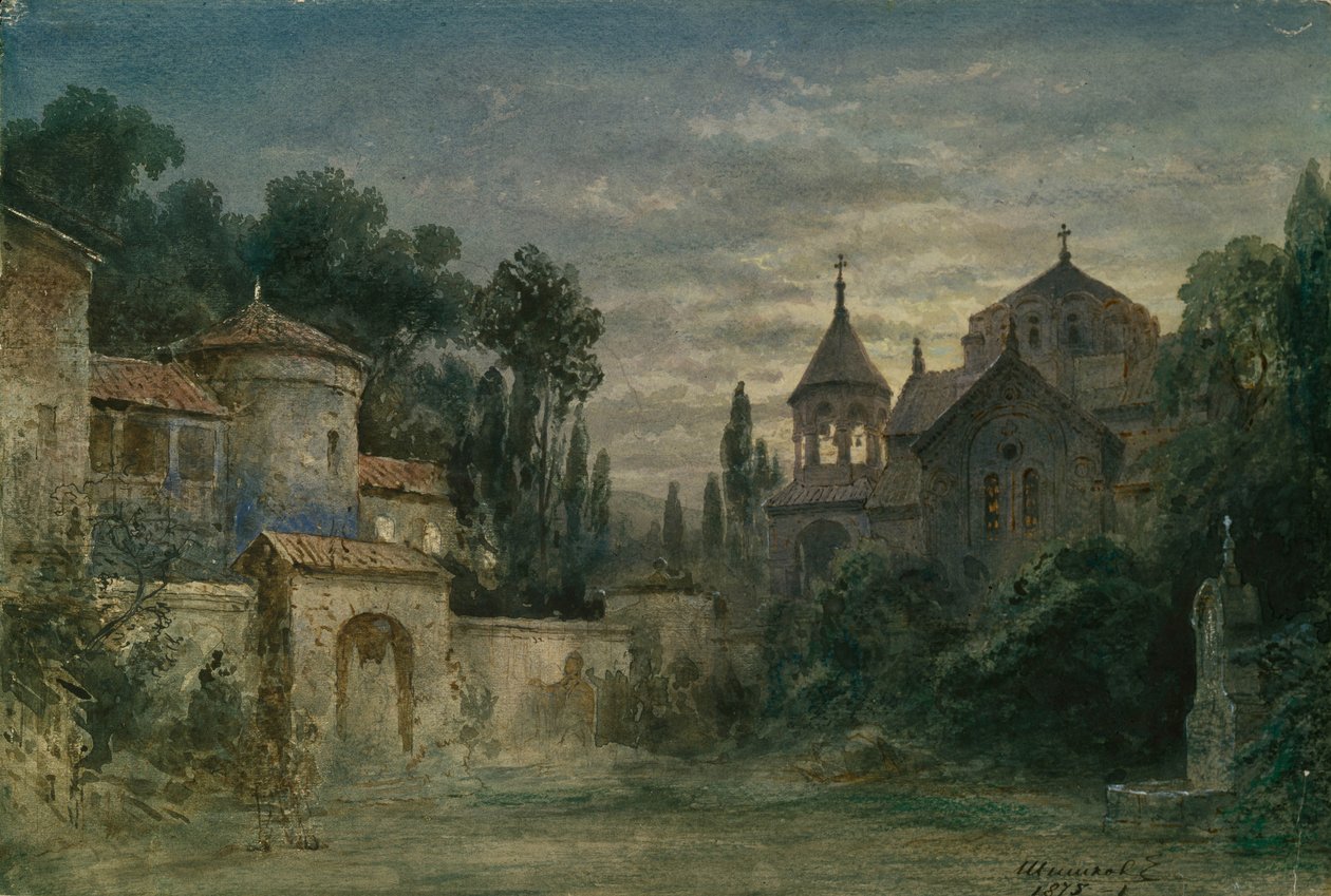 تصميم المسرح للأوبرا The Force of Destiny بقلم G. Verdi ، 1875 بواسطة ماتفي أندرييفيتش شيشكوف