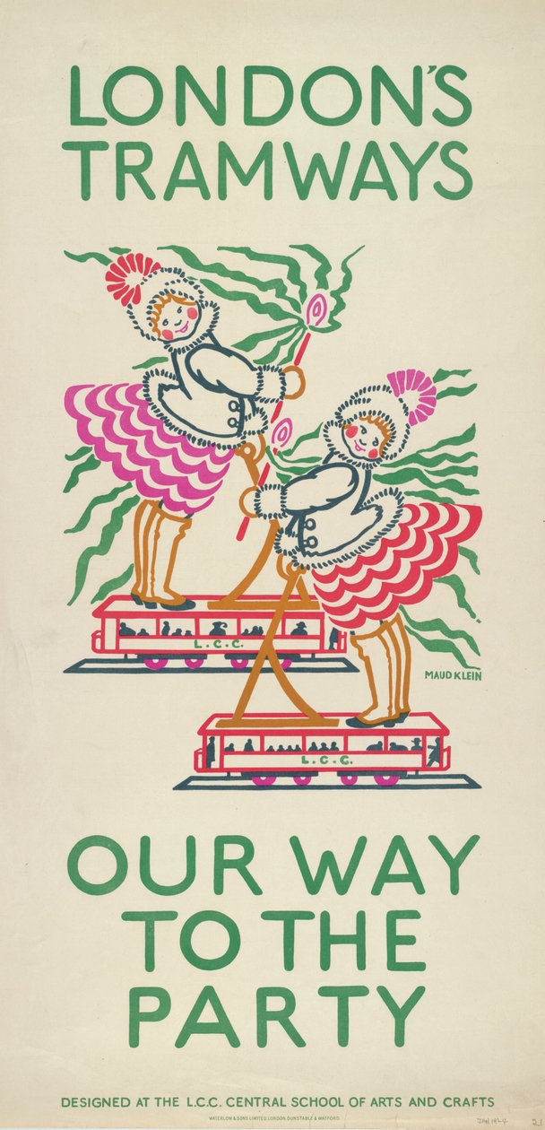 "Our Way to the Party" ، ملصق مجلس مقاطعة لندن LCC Tramways ، 1924 بواسطة مود كلاين