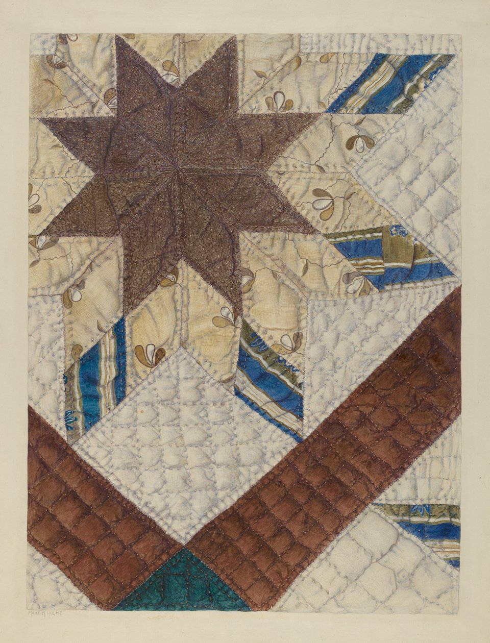 لحاف دبل ستار باتشورك ، c. 1939. بواسطة مود إم هولمي