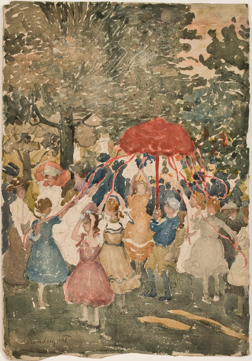 Maypole ، 1902 (مرحاض فوق قلم رصاص على ورق) بواسطة موريس برازيل برندرغاست