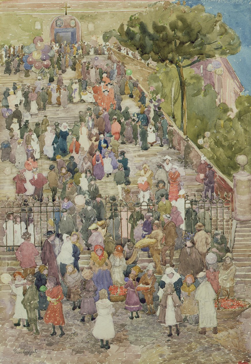 خطوات سانتا ماريا أراكويلي ، روما ، 1898-99 (مرحاض على ورق) بواسطة موريس برازيل برندرغاست