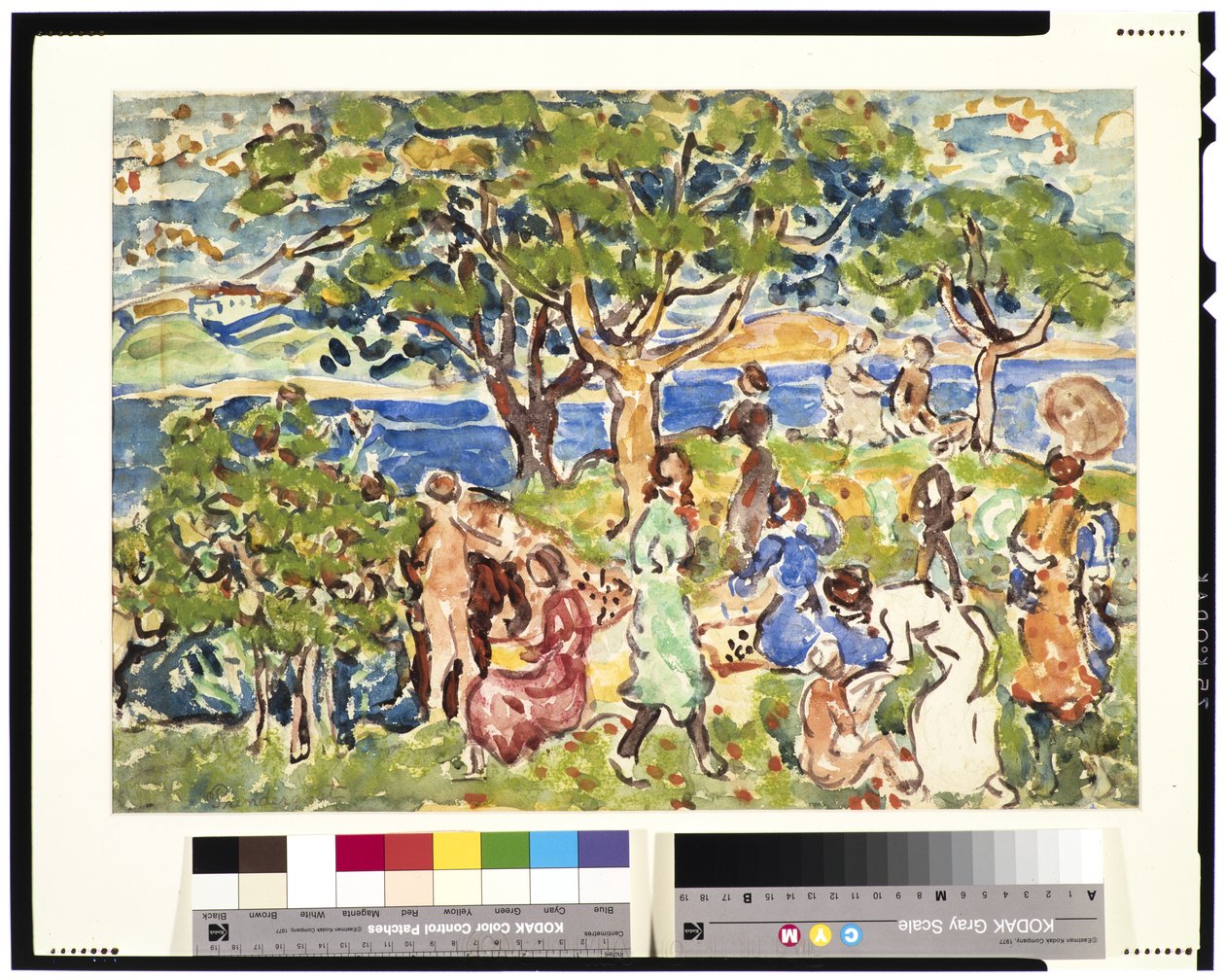 نزهة ، c.1912-15 (مرحاض باستيل على الجرافيت) بواسطة موريس برازيل برندرغاست