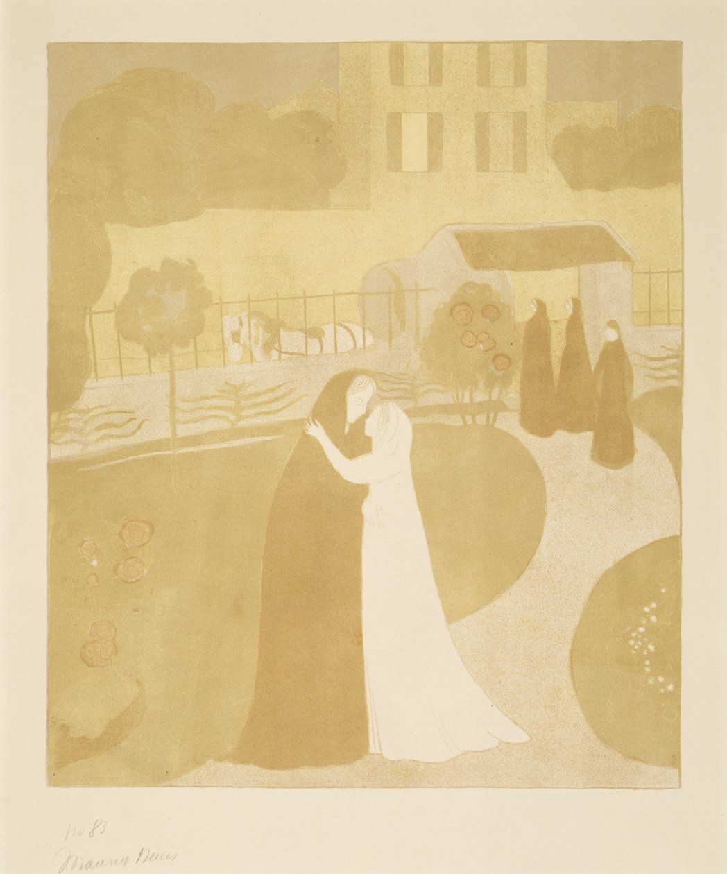 La Visitation a la Villa Montrouge (الزيارة في مدينة مونروج) ، 1896 (الطباعة الحجرية بالألوان) بواسطة موريس دينيس
