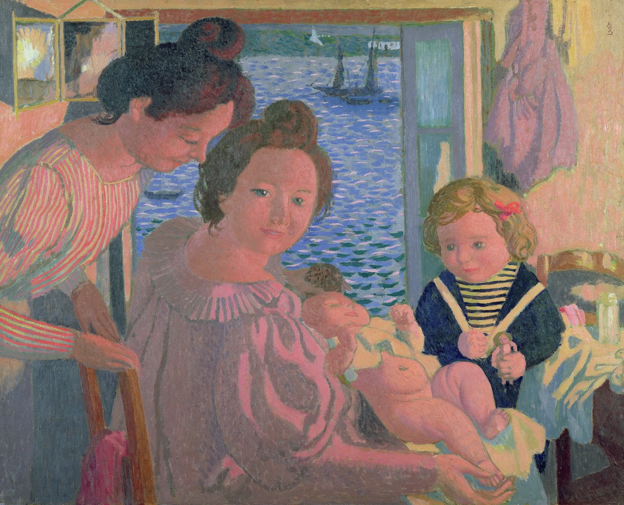 أمومة في بولدو ، مساء ، ج .1899 (زيت على ورق مقوى) بواسطة موريس دينيس