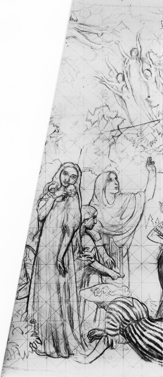 ميليساند ، تفاصيل من تصميم لسقف مسرح الشانزليزيه ، باريس ، 1912 (فحم وطباشير على ورق) بواسطة موريس دينيس