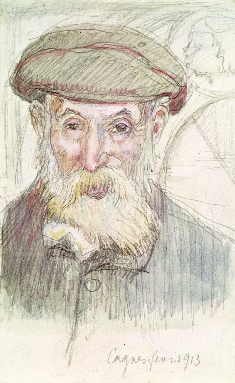 صورة لبيير أوجوست رينوار (1841-1919) في كاجنيس ، 1913 (قلم رصاص ومرحاض على ورق) بواسطة موريس دينيس
