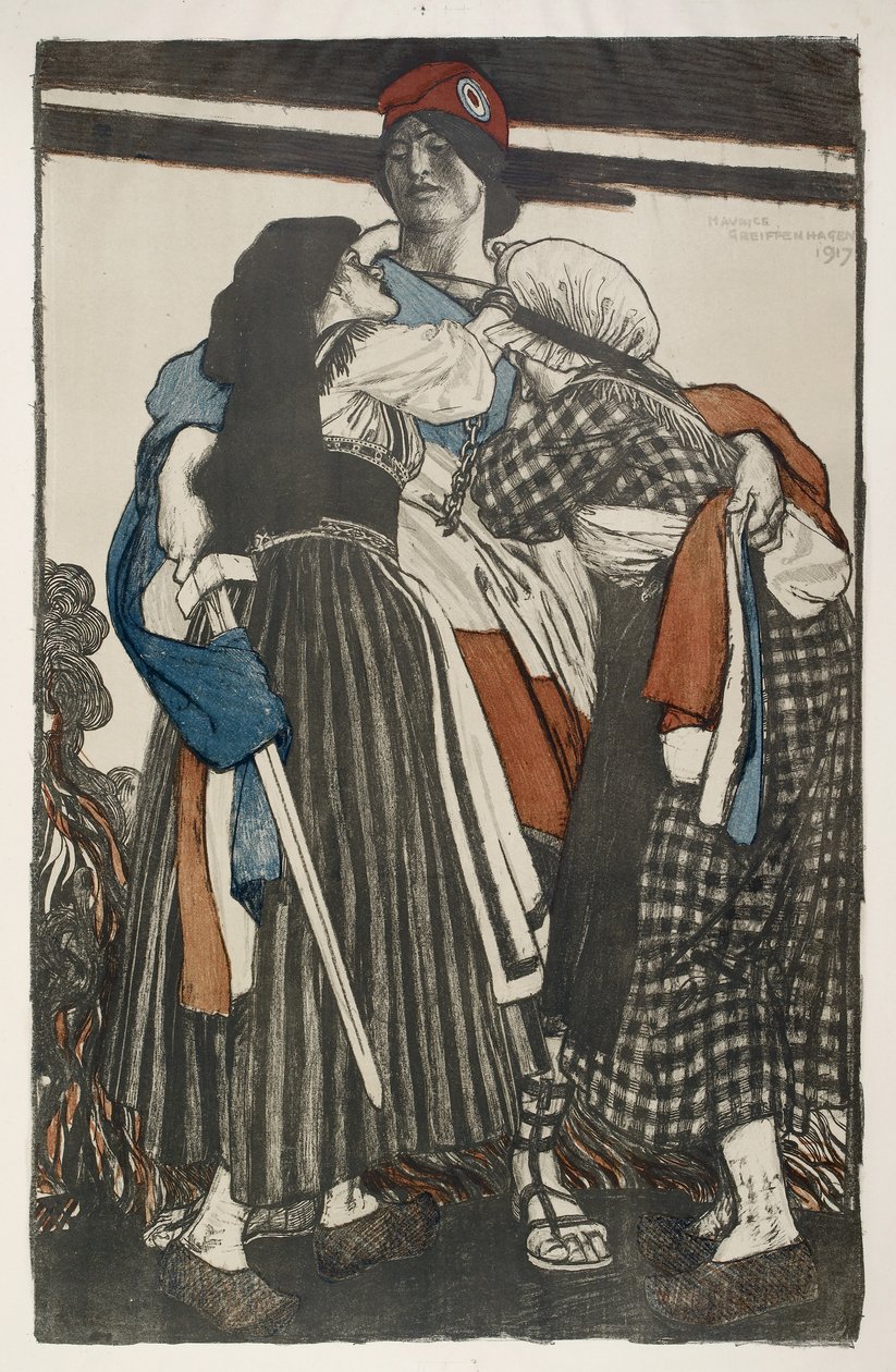 استعادة الألزاس لورين إلى فرنسا ، 1917 (الطباعة الحجرية) بواسطة موريس غريفنهاغن
