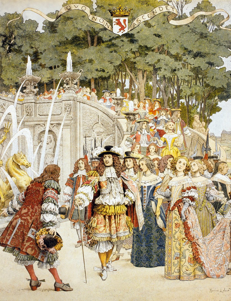 نيكولاس فوكيه يستقبل الملك لويس الرابع عشر في شاتو دو فو فيكومت ، فرنسا ، 17 أغسطس 17 1661 (مرحاض على ورق) بواسطة موريس ليلوار
