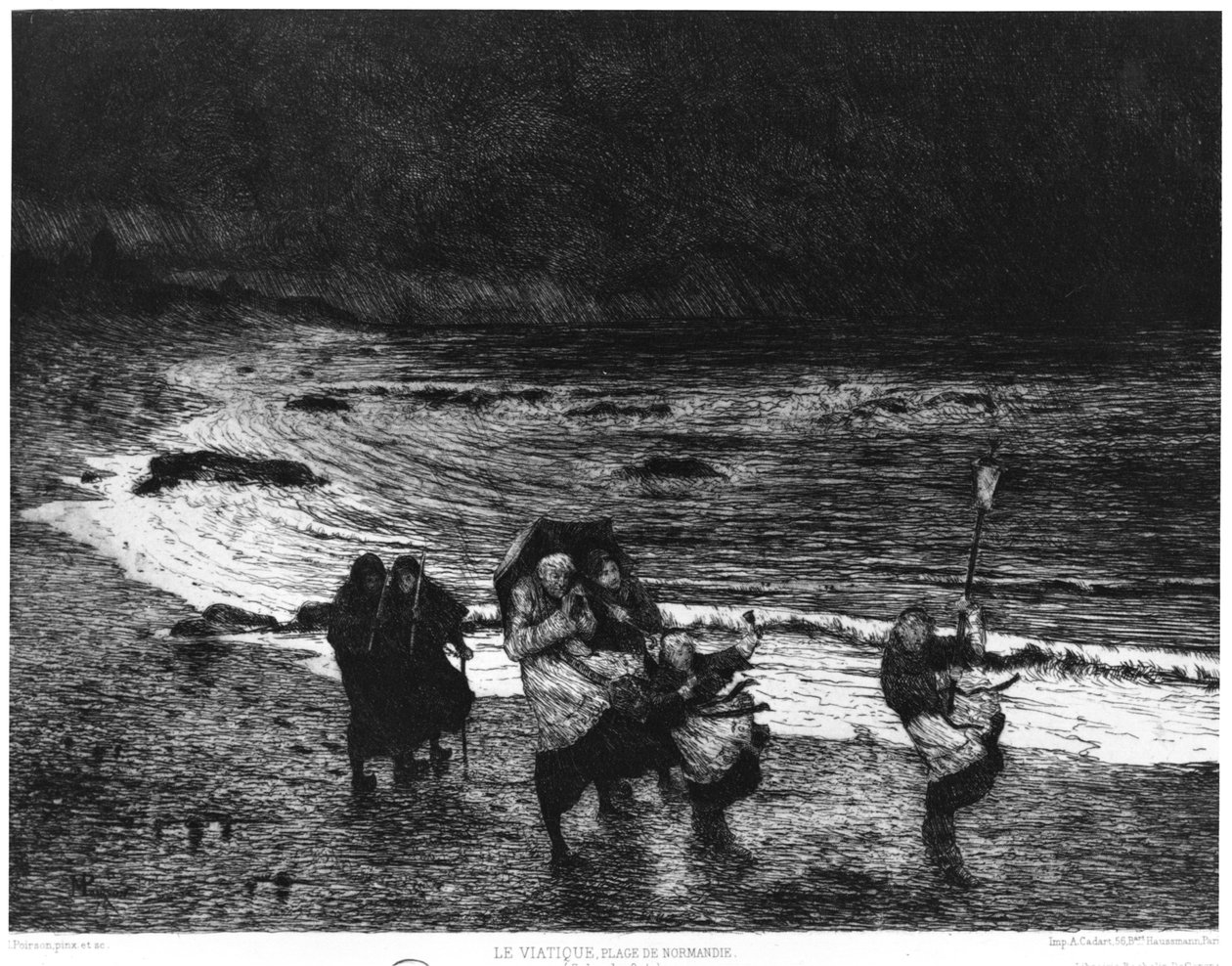 Viaticum على شاطئ في نورماندي ، 1874 بواسطة موريس بويرسون
