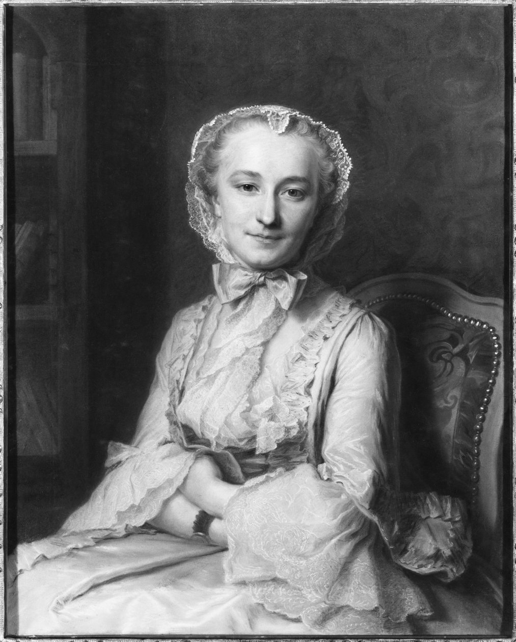Mademoiselle Marie Salle ، 1741 (باستيل على ورق) بواسطة موريس كوينتين دي لا تور