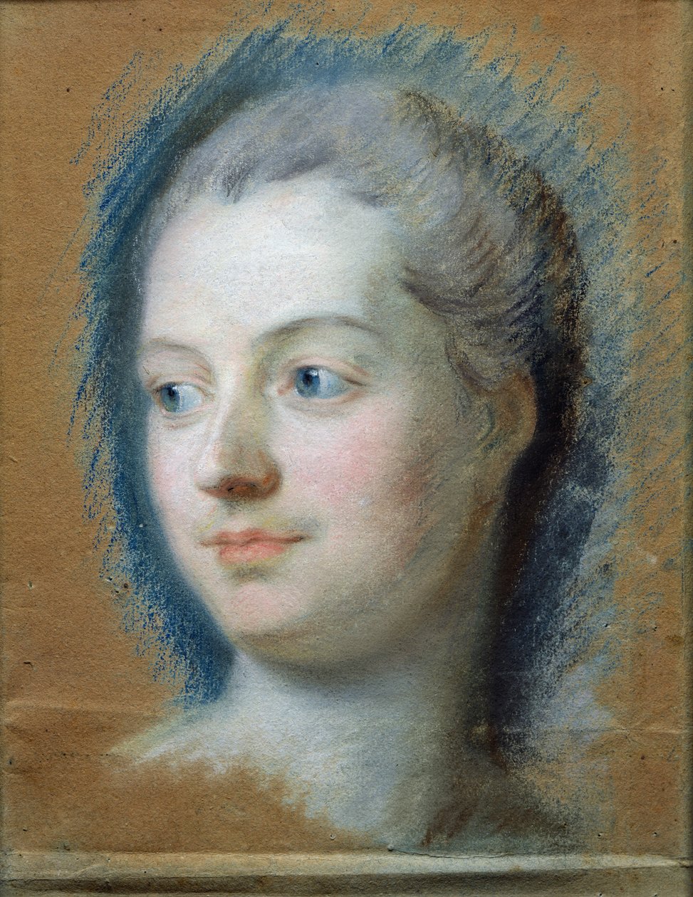 صورة مدام دي بومبادور (1721-64) 1752 (باستيل على ورق) بواسطة موريس كوينتين دي لا تور