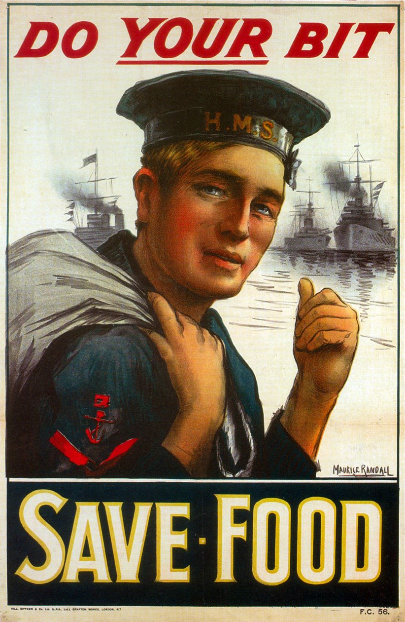 ملصق WW1 يحثك على القيام بتك - Save Food 1917 (Color Litho) بواسطة موريس راندال
