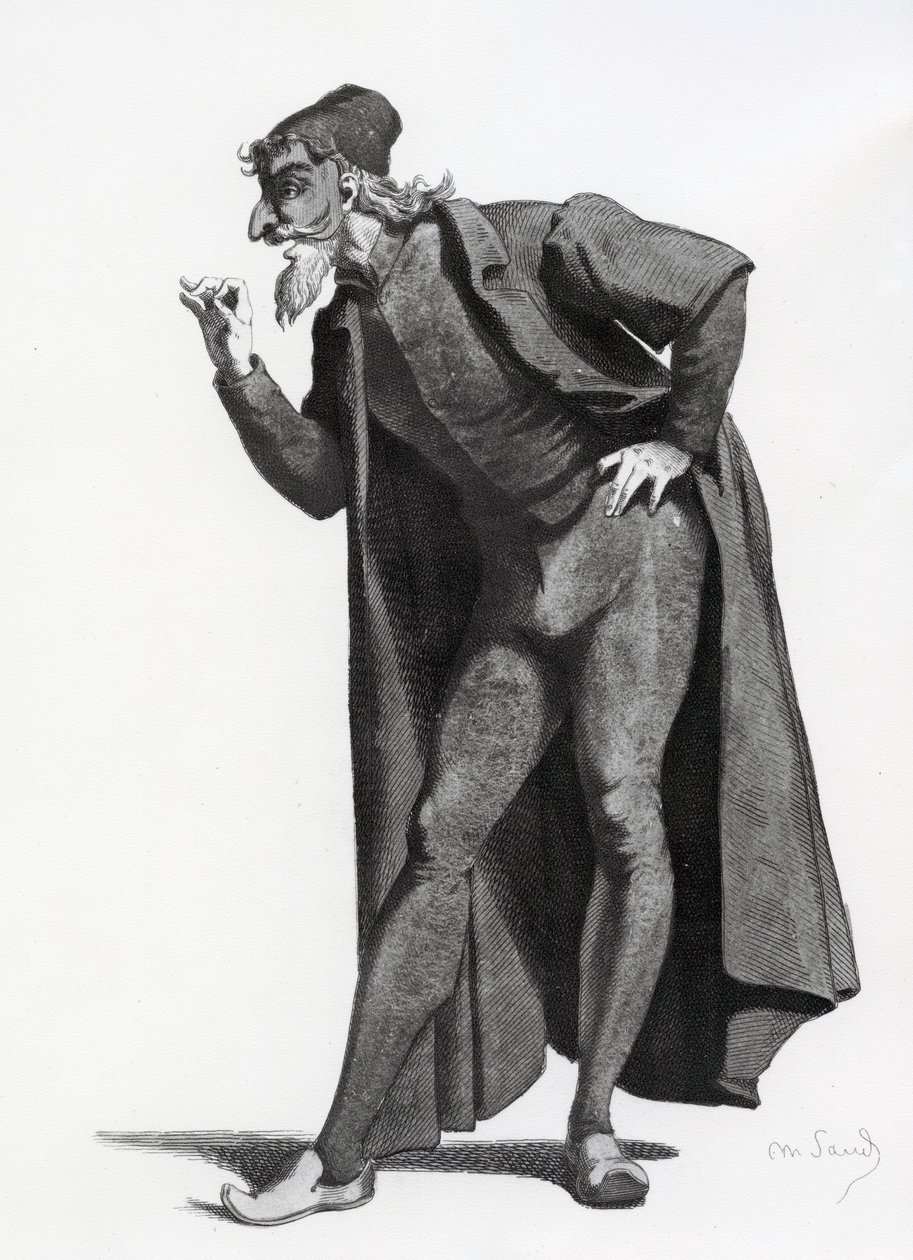 رسم توضيحي من Masques et Buffons ، 1862 بواسطة موريس ساند