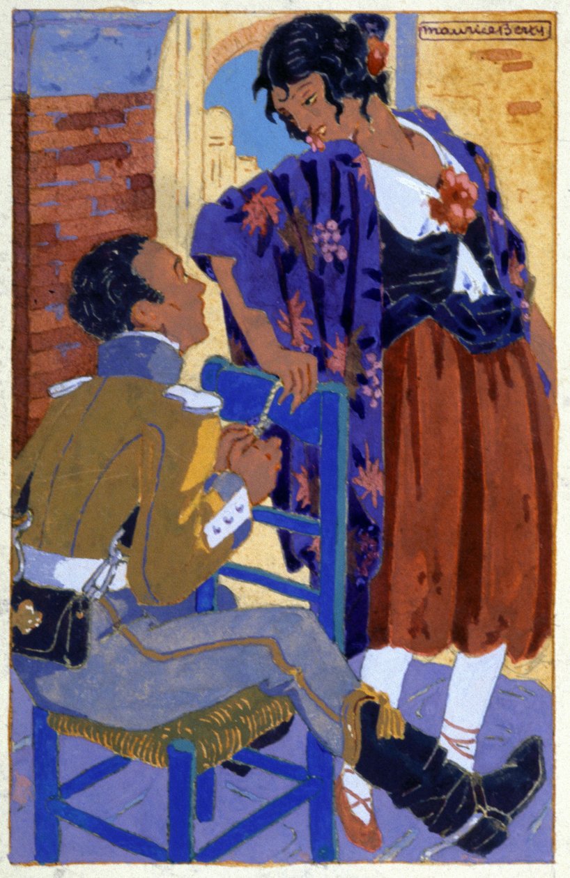 دون جوزيه وكارمن ، ج. 1930 (رسم توضيحي) بواسطة موريس بيرتي