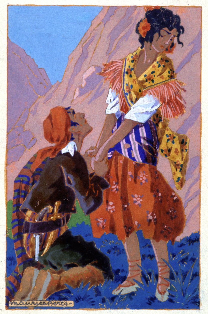 لقاء بين دون خوسيه وكارمن ، ج. 1930 (رسم توضيحي) بواسطة موريس بيرتي