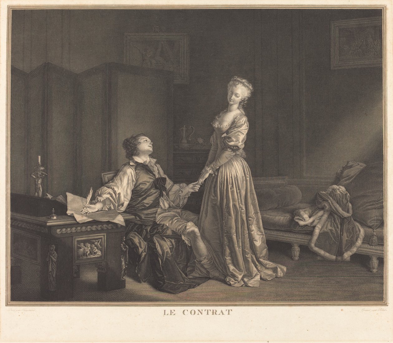 العقد بواسطة موريس بلوت بعد جان أونوريه Fragonard