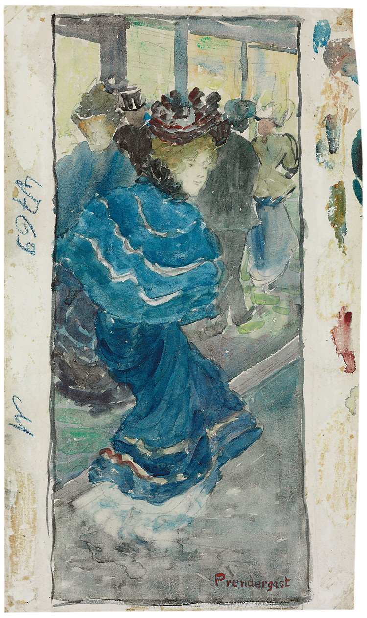 امرأة أنيقة في ثوب أزرق ، c.1893-94 بواسطة موريس برازيل برندرغاست