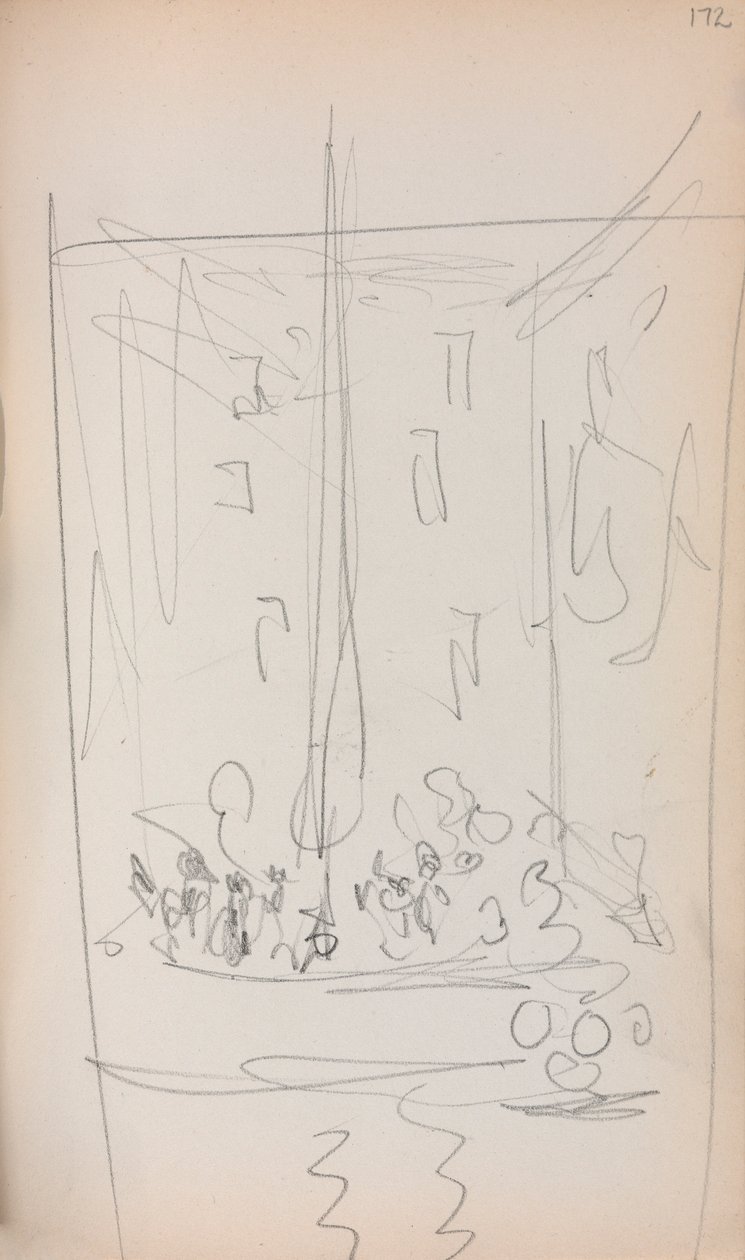 كراسة الرسم الإيطالية: قارب بأشكال صفحة 172 ، 1898-1899. بواسطة موريس برازيل برندرغاست
