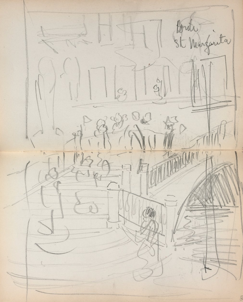 كراسة الرسم الإيطالية: Bridge St. Margarita page 67 & 68، 1898-1899. بواسطة موريس برازيل برندرغاست