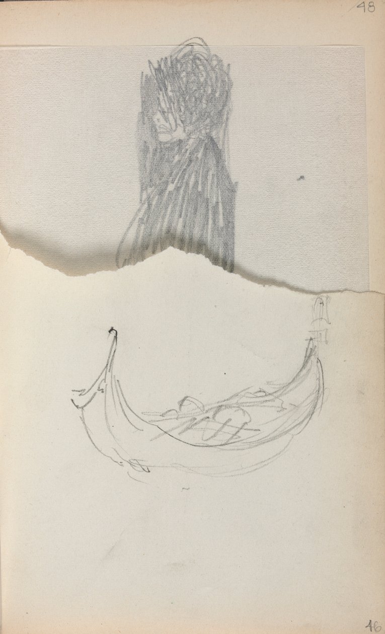 كراسة الرسم الإيطالية: صفحة جندول 46 ، 1898-1899. بواسطة موريس برازيل برندرغاست