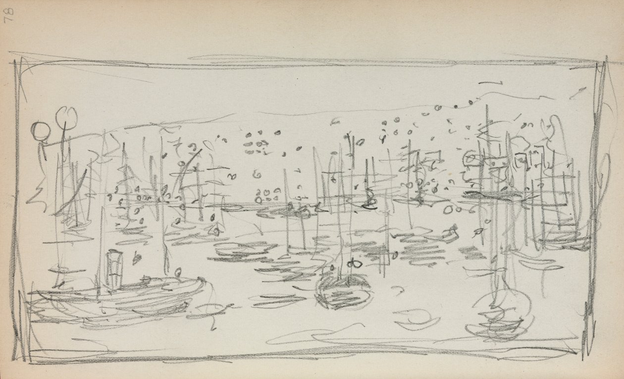 كراسة الرسم الإيطالية: صفحة الميناء 78 ، 1898-1899. بواسطة موريس برازيل برندرغاست