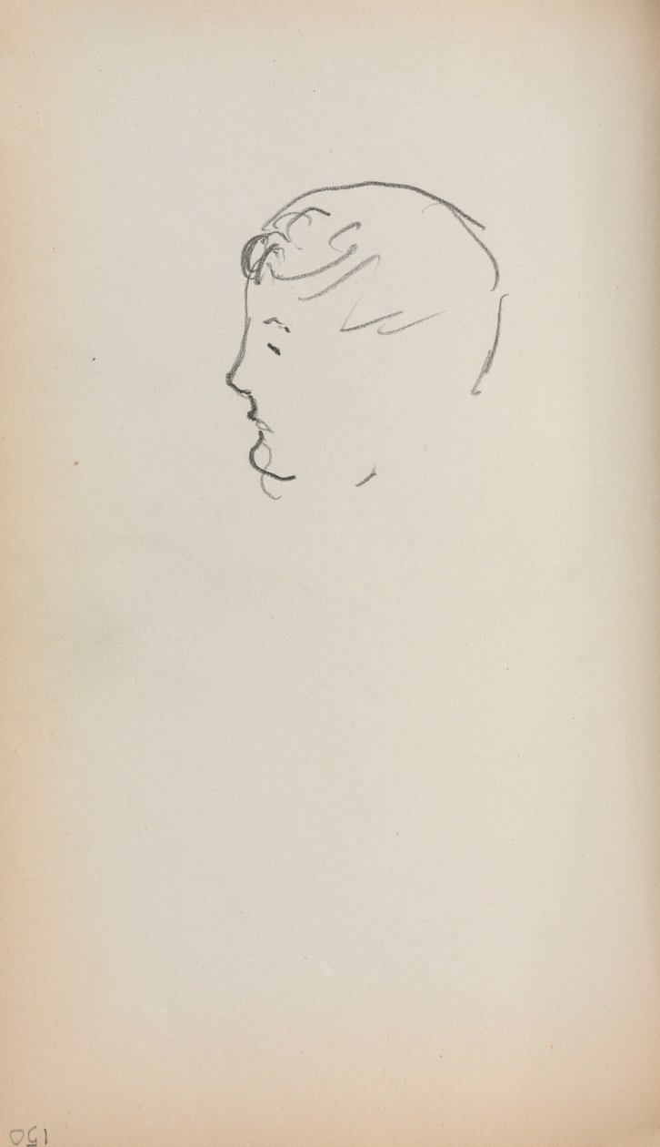 كراسة الرسم الإيطالية: رأس رجل في الصفحة الشخصية 150 ، 1898-1899. بواسطة موريس برازيل برندرغاست