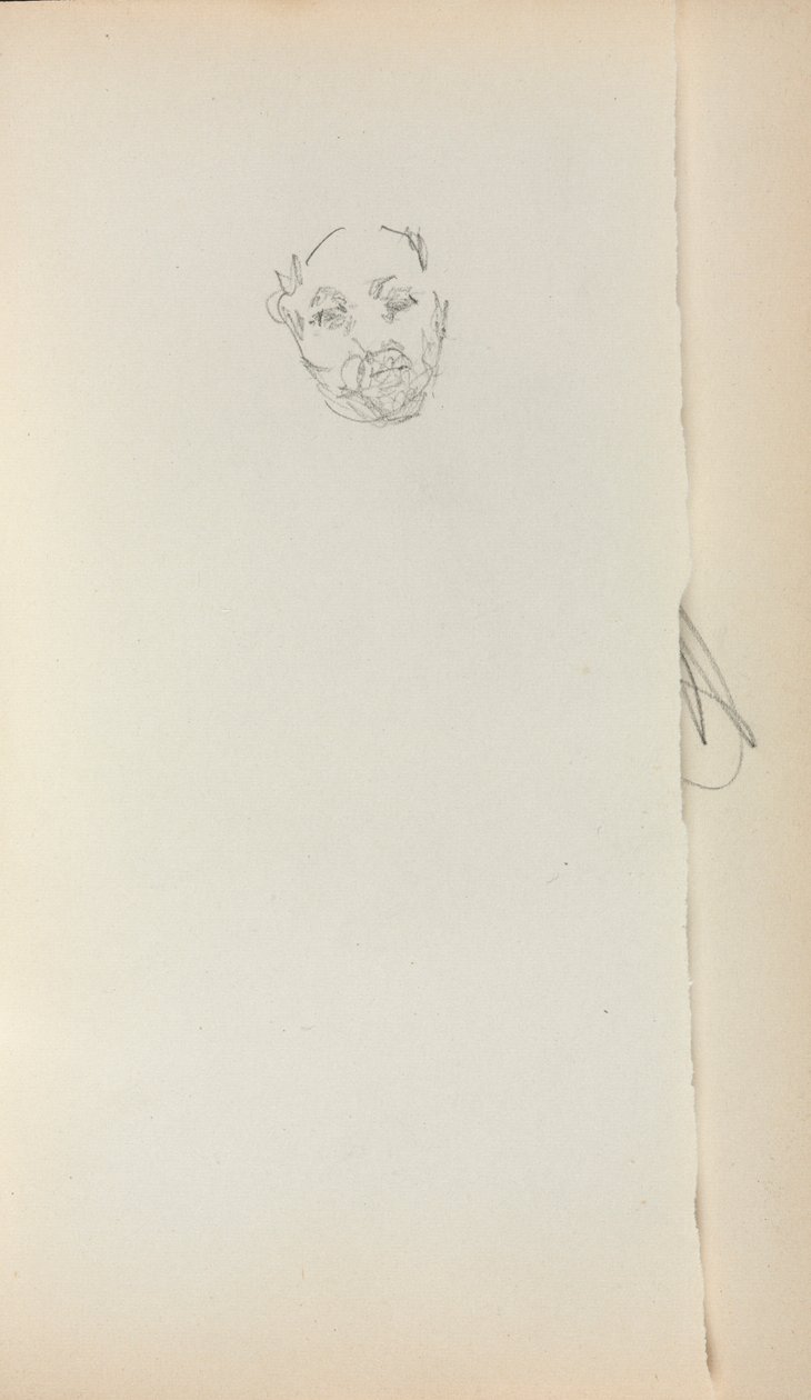 كراسة الرسم الإيطالية: رأس رجل صفحة 221 ، 1898-1899. بواسطة موريس برازيل برندرغاست