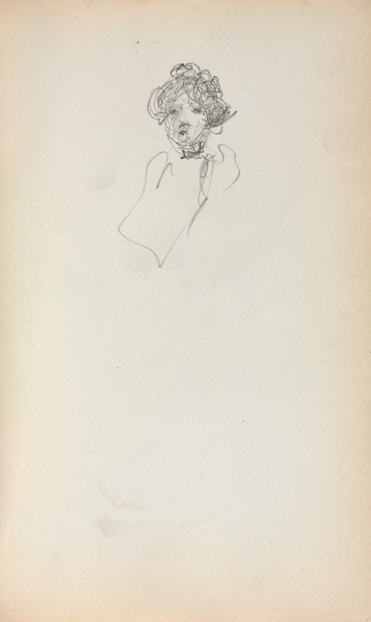 كراسة الرسم الإيطالية: رأس امرأة الصفحة 215 ، 1898-1899. بواسطة موريس برازيل برندرغاست