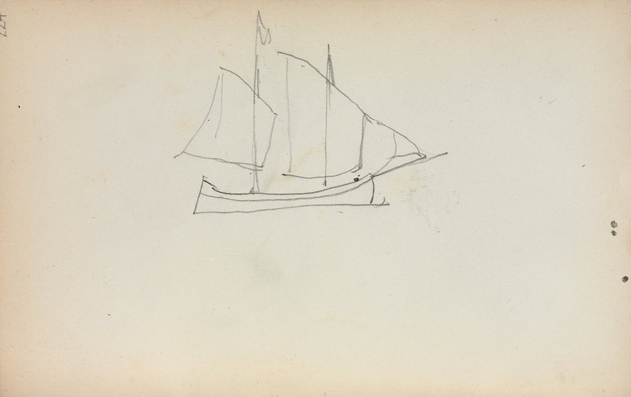 كراسة الرسم الإيطالية: صفحة المراكب الشراعية 224 ، 1898-1899. بواسطة موريس برازيل برندرغاست