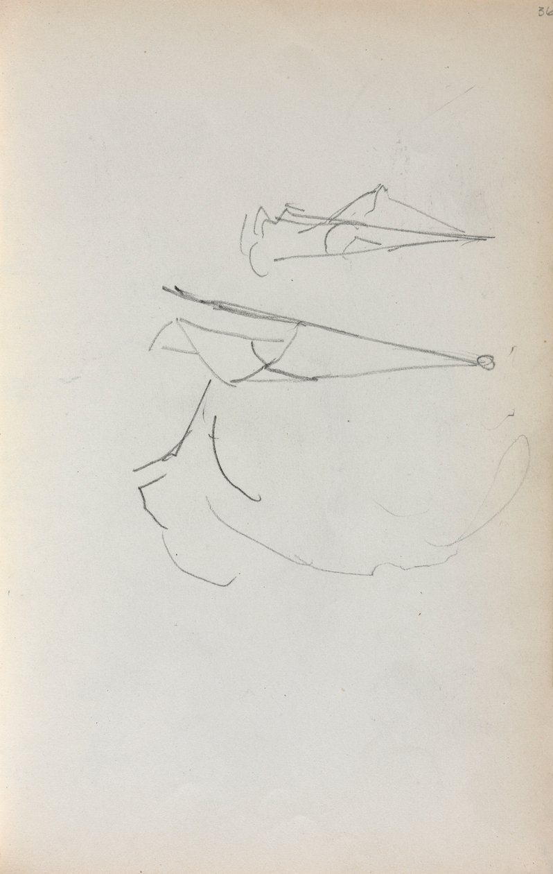 كراسة الرسم الإيطالية: صفحة الأشرعة 36 ، 1898-1899. بواسطة موريس برازيل برندرغاست