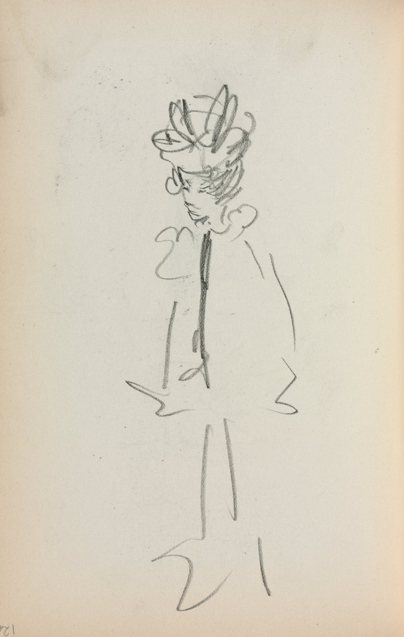 كراسة الرسم الإيطالية: امرأة دائمة 34 عرض الصفحة 126 ، 1898-1899. بواسطة موريس برازيل برندرغاست