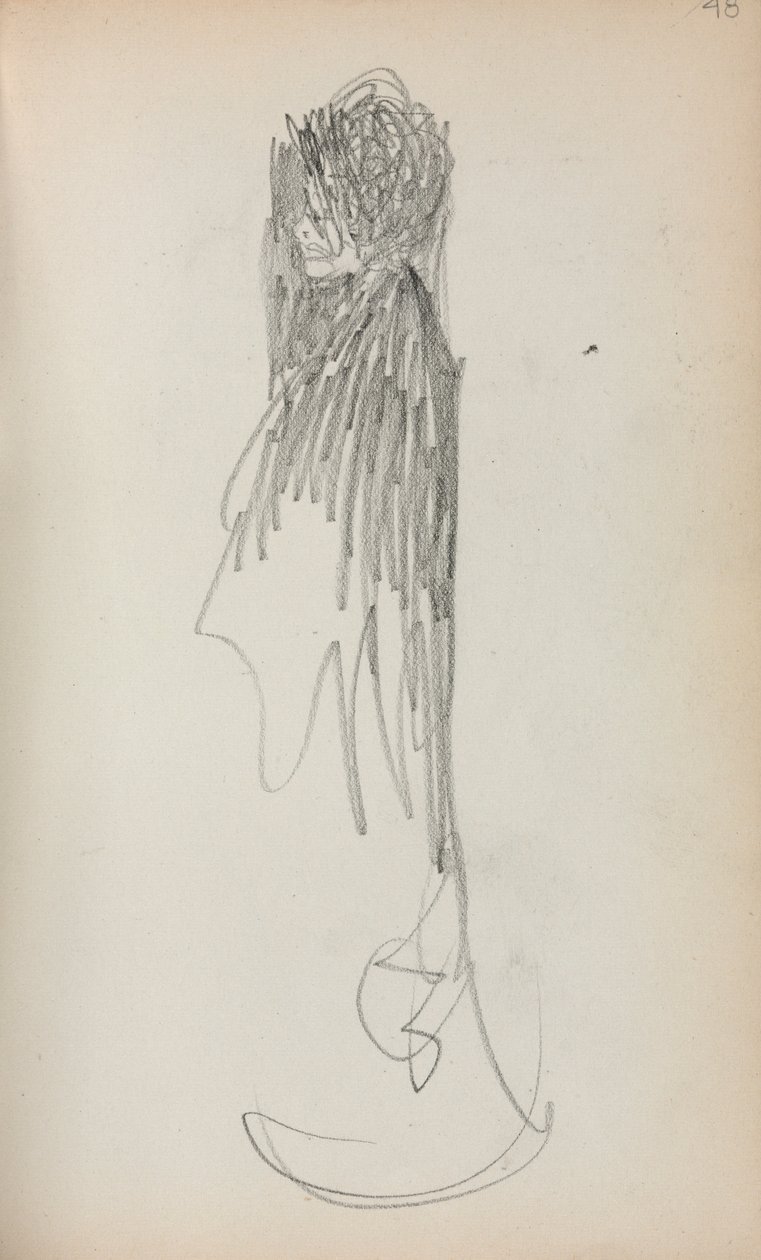 كراسة الرسم الإيطالية: المرأة الدائمة في صفحة الملف الشخصي 48 ، 1898-1899. بواسطة موريس برازيل برندرغاست