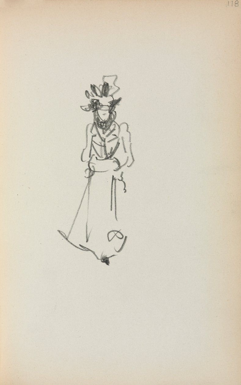 كراسة الرسم الإيطالية: المرأة الدائمة الصفحة 118 ، 1898-1899. بواسطة موريس برازيل برندرغاست