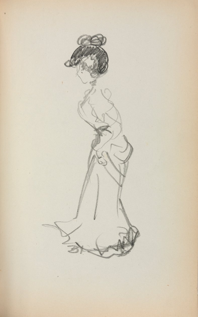 صفحة كراسة الرسم الإيطالية: Standing Woman صفحة 167 ، 1898-1899. بواسطة موريس برازيل برندرغاست