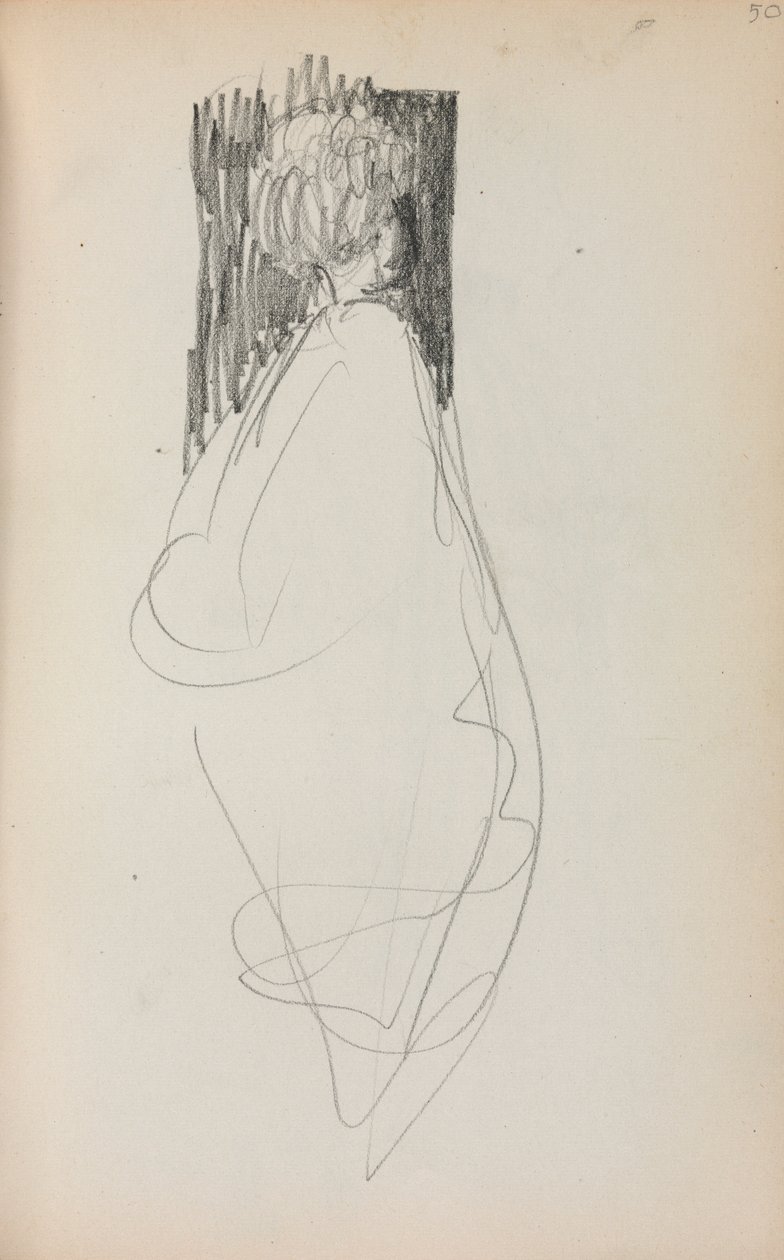 كراسة الرسم الإيطالية: امرأة دائمة صفحة 50 ، 1898-1899. بواسطة موريس برازيل برندرغاست