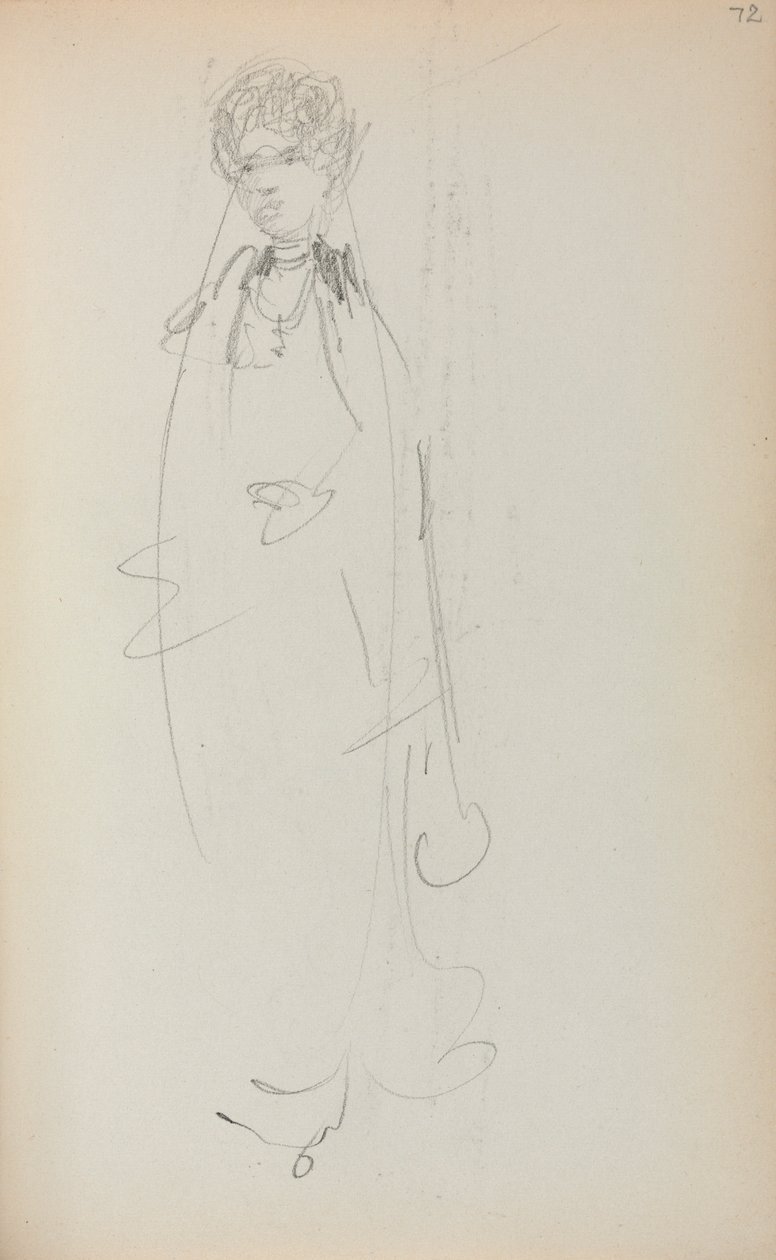 صفحة كراسة الرسم الإيطالية: Standing Woman صفحة 72 ، 1898-1899. بواسطة موريس برازيل برندرغاست