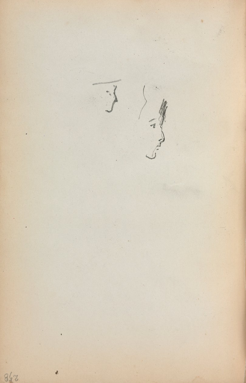 كراسة الرسم الإيطالية: ملفان الشخصيان صفحة 258 ، 1898-1899. بواسطة موريس برازيل برندرغاست