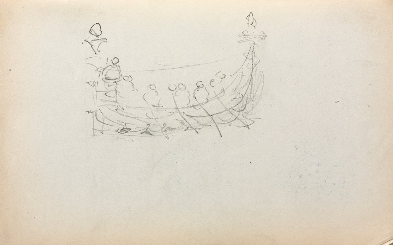 كراسة الرسم الإيطالية: صفحة قارب البندقية 29 ، 1898-1899. بواسطة موريس برازيل برندرغاست